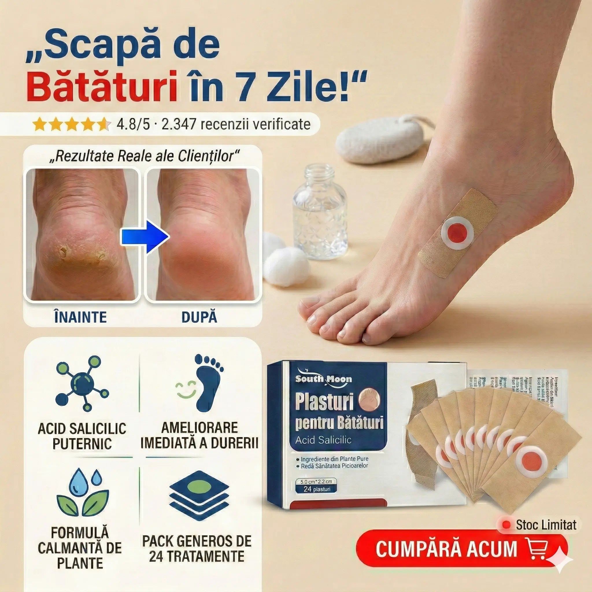 Plasturi pentru bataturi, calusuri si veruci